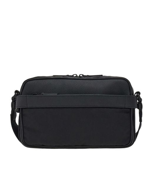 Ferragamo Black Gancini-Buckles Messenger Bag for men