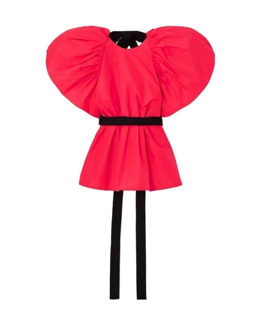 Roksanda Red Belted Taffeta Top
