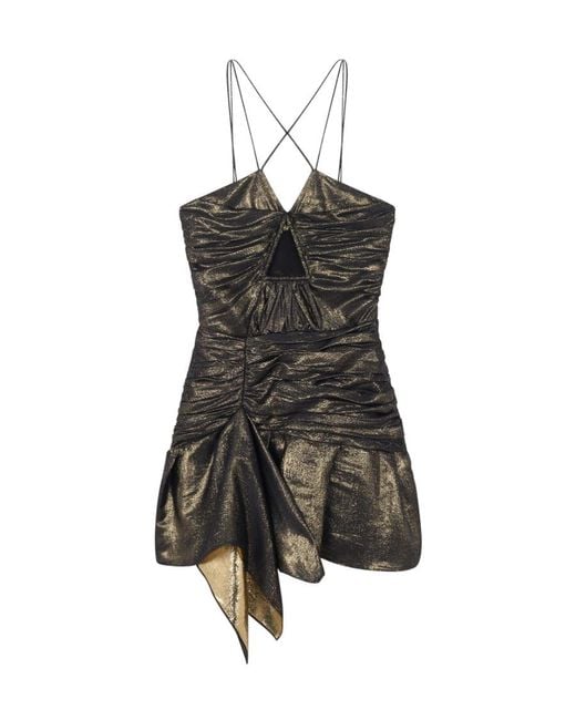 IRO Black Nikki Crossover-Strap Mini Dress
