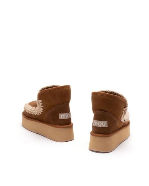 Mou Brown Mini Eskimo Platform Boots