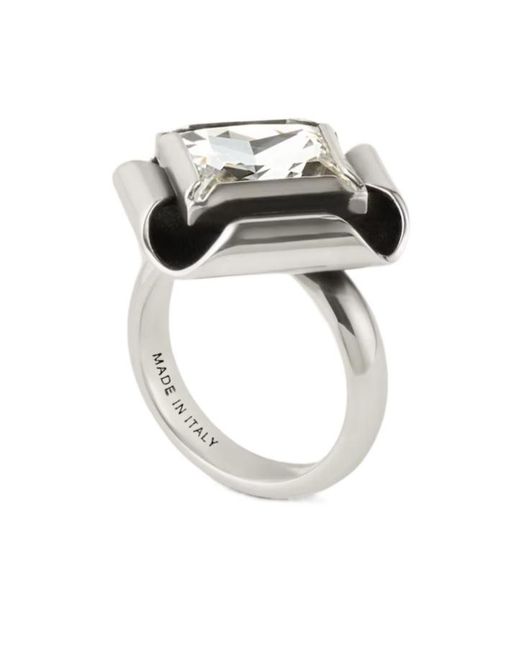Givenchy White Shimmering Crystal Ring
