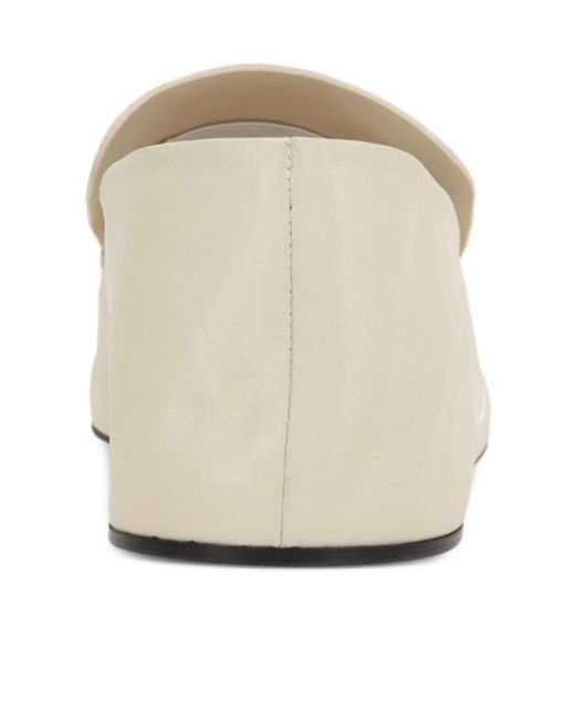 Jil Sander White Leather Loafers