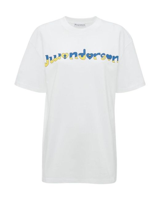 J.W. Anderson White X Run Hany Logo-Print T-Shirt for men