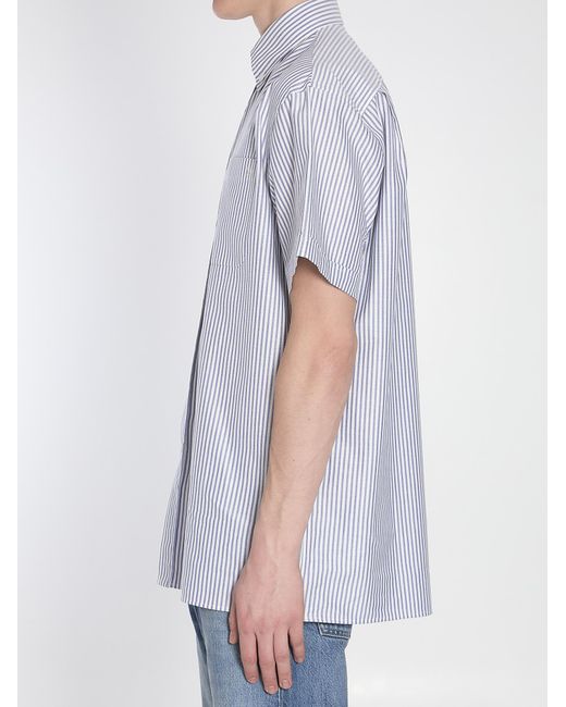 Valentino White Striped Button-Up Shirt for men