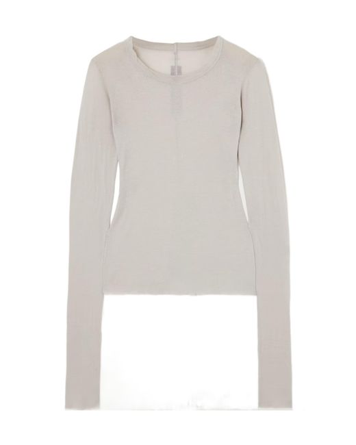 Rick Owens White Cotton-Jersey T-Shirt