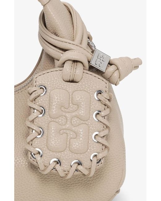 Ganni Natural Zip-Up Mini Handbag