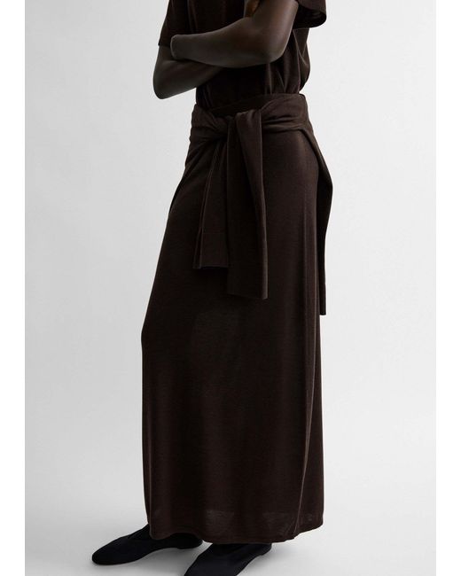 Totême  Brown Long Knit Skirt Fondante