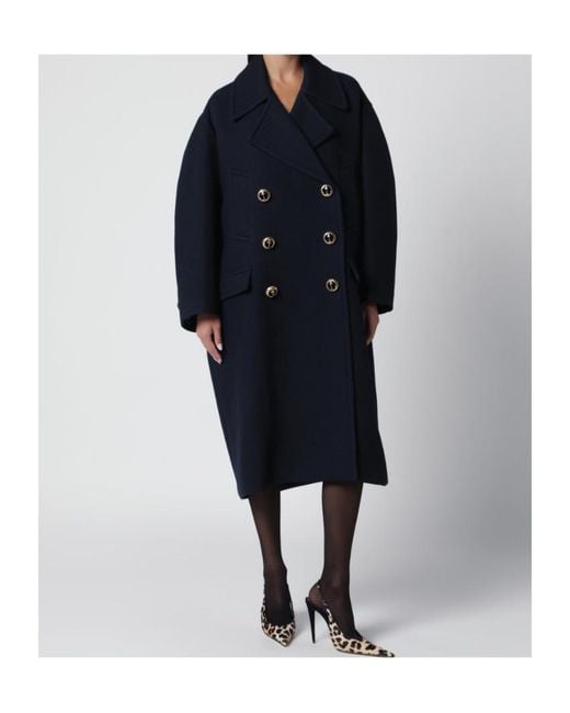 Balenciaga Blue Double-Breasted Coat