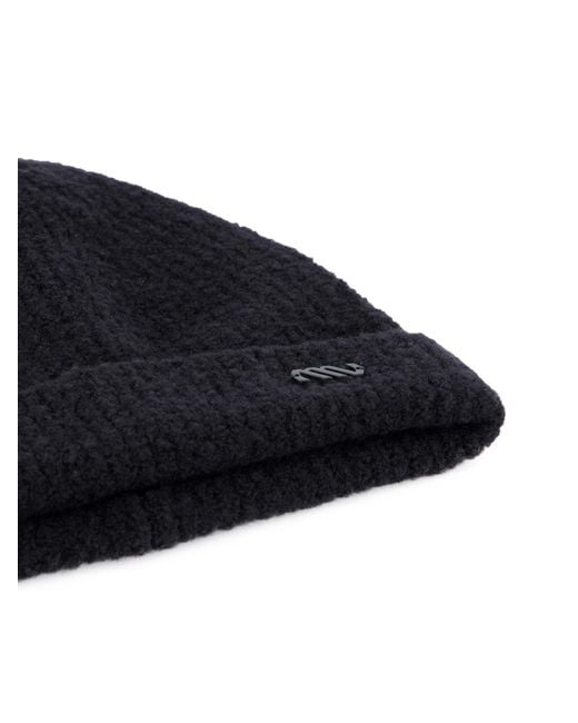 Massimo Osti Studio Black Ribbed Cuff Beanie Hat for men
