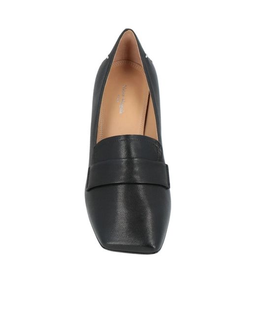 Maison Margiela Blue Square-Toe Genuine Leather Loafers