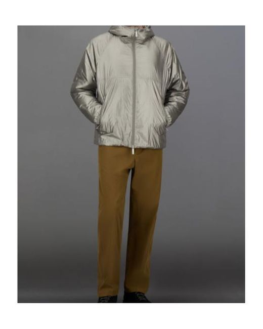 Herno Gray Laminar Metallic Shield Hooded Jacket for men