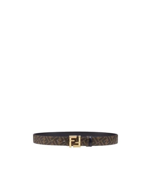 Fendi White Ff Motif Reversible Buckle Belt for men