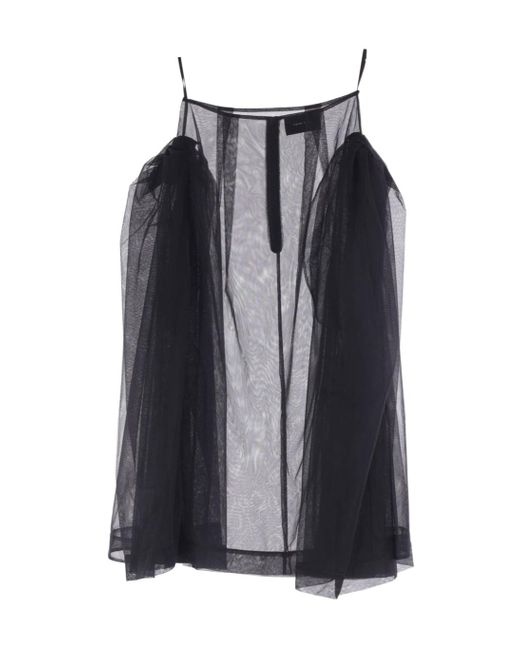 Simone Rocha Blue Zipped Tulle Midi Skirt
