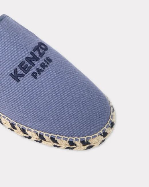 KENZO Blue Logo Embroidered Slip-On Shoes for men