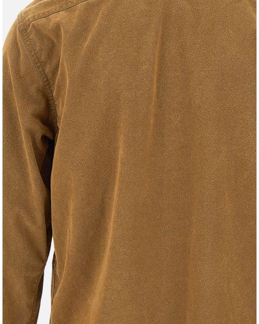 Aspesi Brown Flocked Utility Shirt for men