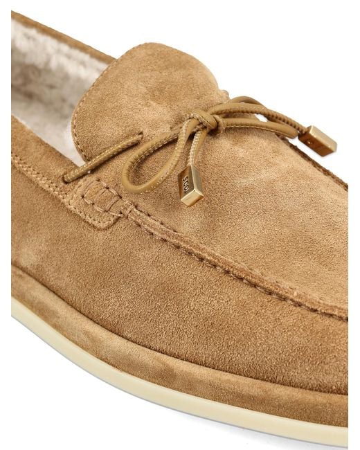 Tod's Natural Bow Trim Lined Flat Shoes