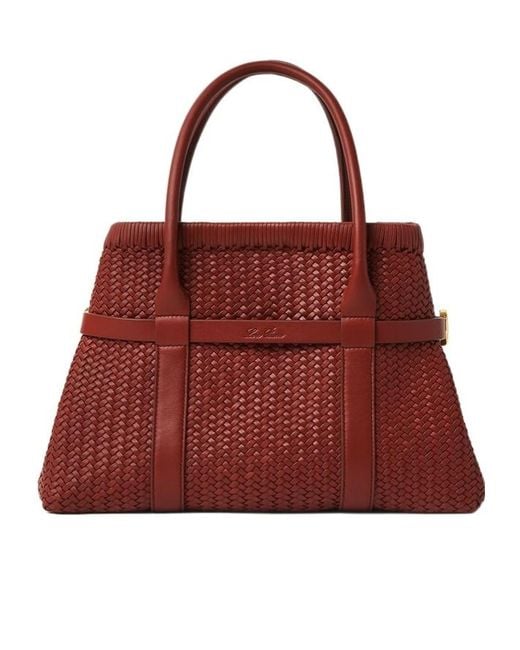Loro Piana Red Small Ghiera Shopper