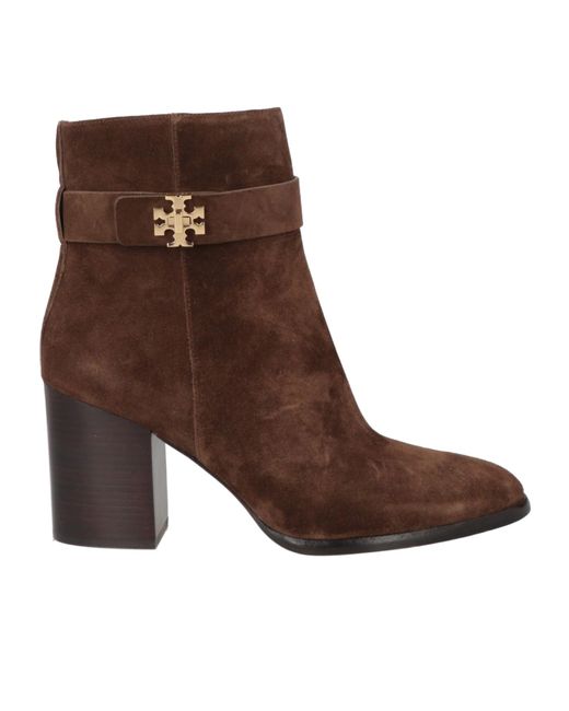 Tory Burch Brown Minimalist Suede Ankle Boots