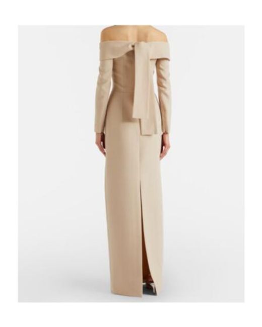 Emilia Wickstead Natural Nosrat Wool Crêpe Bustier Dress