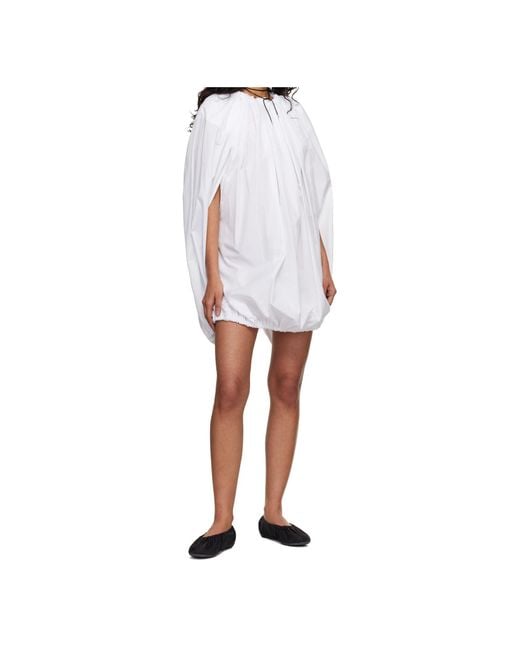 Comme des Garçons White Pleated Dress