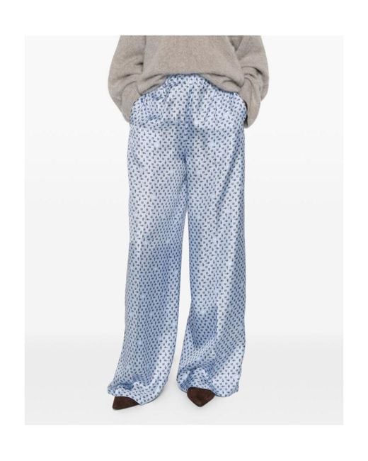 Max Mara Blue X E. Marinella Printed Trousers
