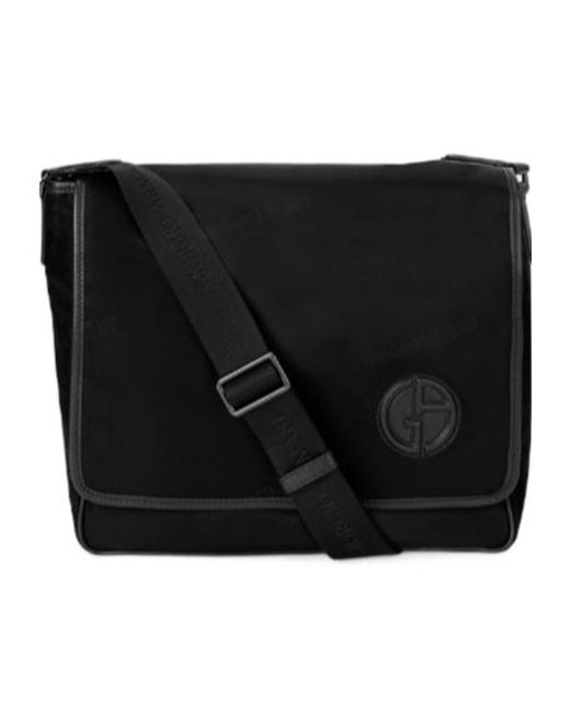 Giorgio Armani Black Logo Details Cross-Body Bag for men