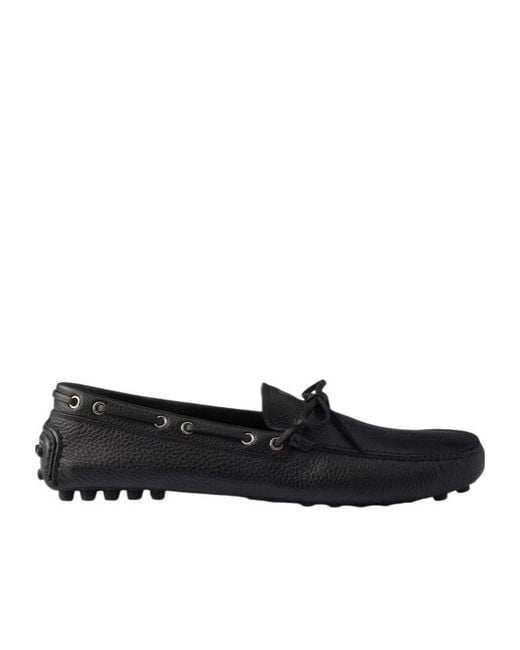 Prada Black Leather Driving Shoe for men