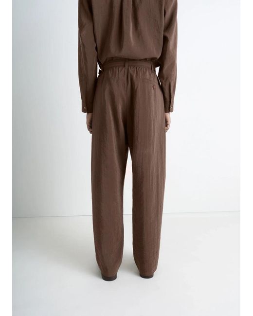 Lemaire Brown Belted Tapered Pants for men