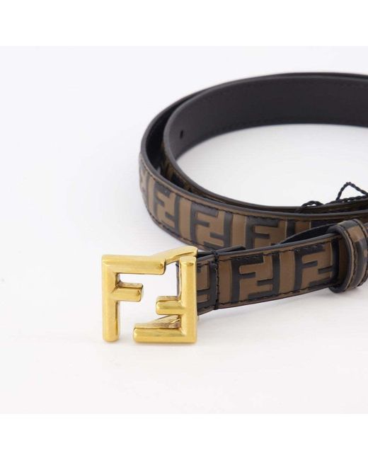 Fendi White Logo Detailed Buckled Belt