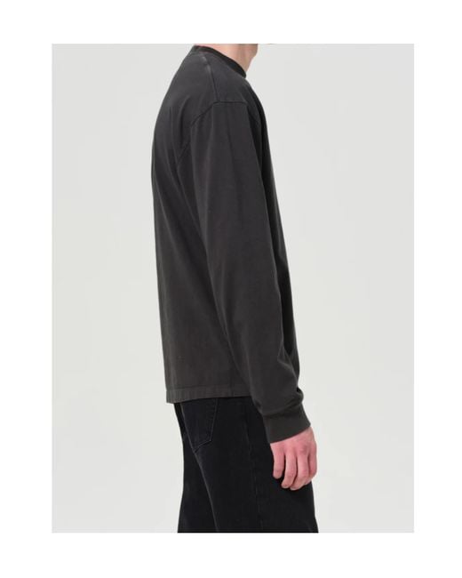 Agolde Black Crew Neck T-Shirt for men
