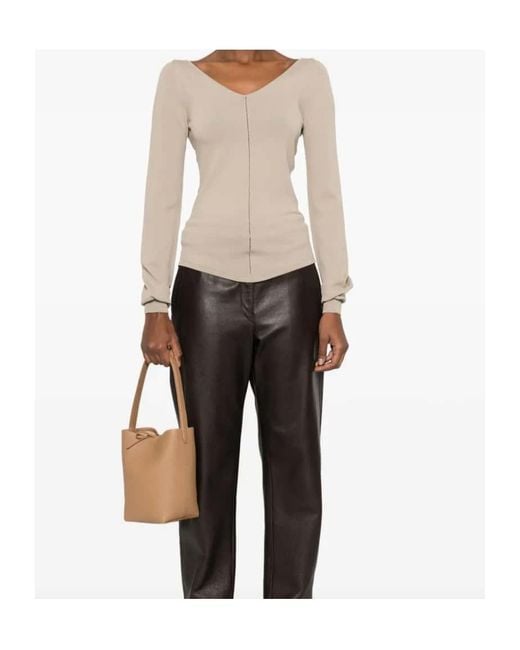 Lemaire Natural V-Neck Top