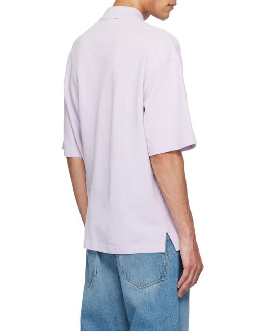 Maison Kitsuné Purple Bold Fox Head-Appliqué Polo Shirt for men