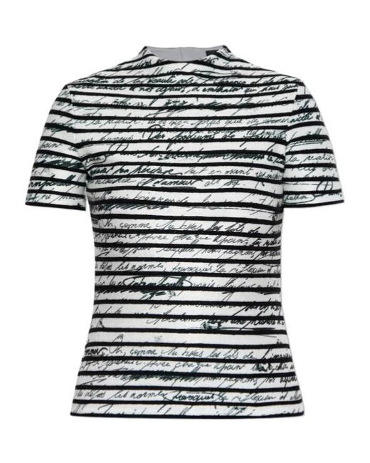 Balmain White Striped Love Letter Top