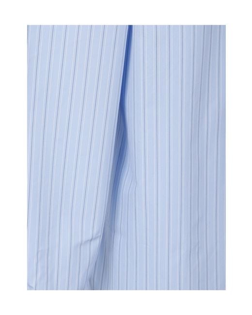 Dries Van Noten Blue Striped Shirt for men