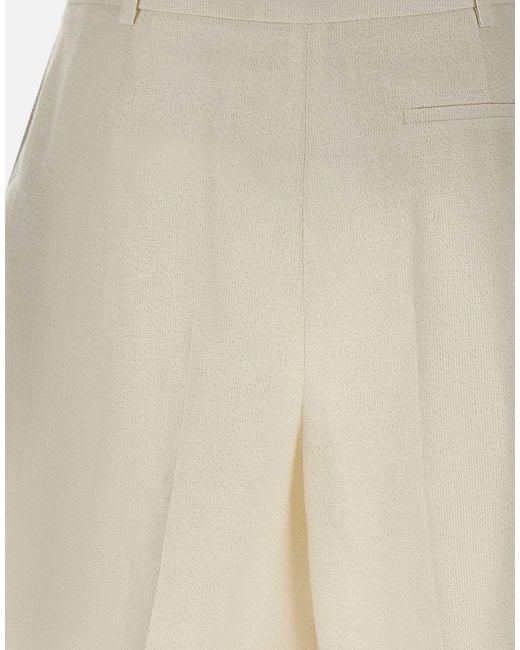 Eleventy Natural Pleated Tailored Shorts