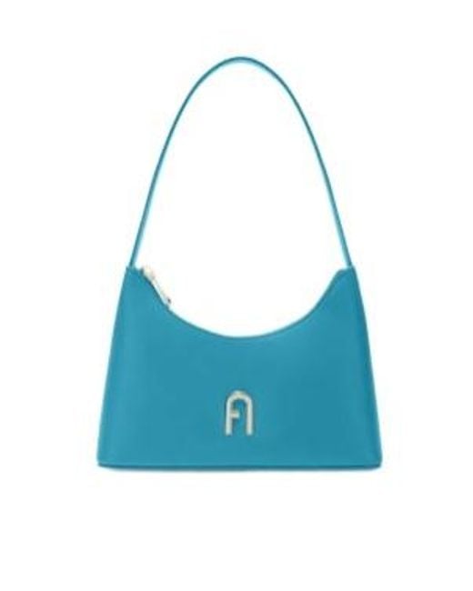 Furla Blue Zippered Shoulder Bag
