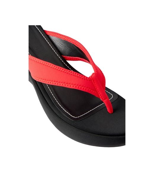 Staud Red Woven Wedge Sandals