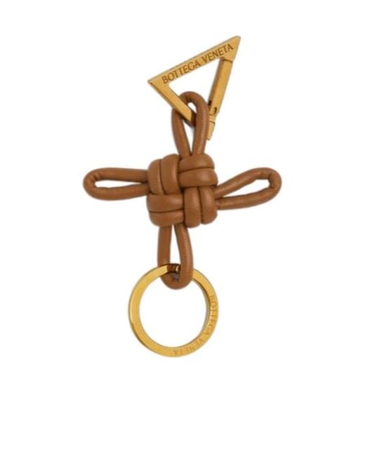 Bottega Veneta White Triangle Square Double Knot Keyring