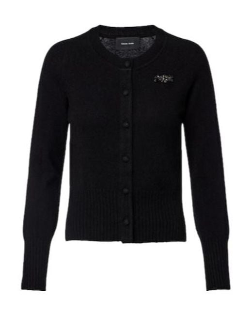Simone Rocha Black Embellished Cashmere Cardigan