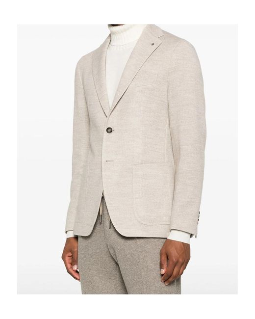 Tagliatore Natural Long-Sleeved Suit Jacket for men
