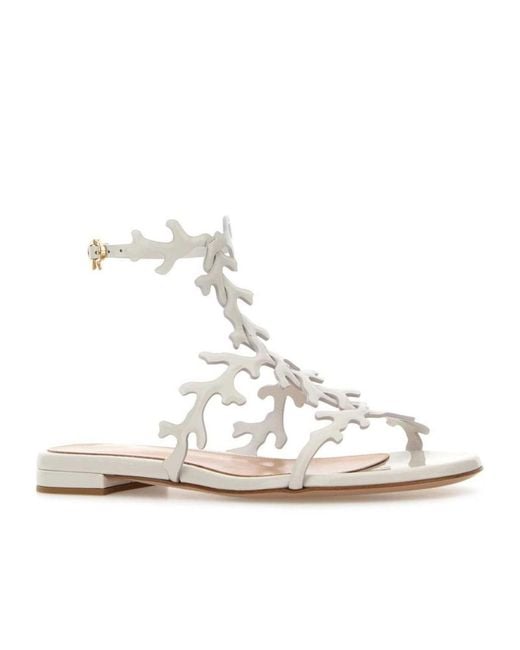 Gianvito Rossi White Ocean Flat Sandals