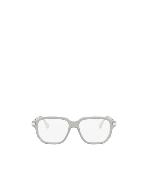 Fendi White Geometric Optical Frames