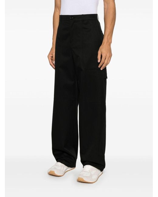 Loewe Black Wide Leg Cargo Trousers for men