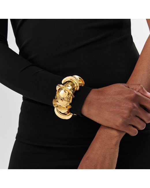 Saint Laurent Yellow Monogram Cuff Bracelet