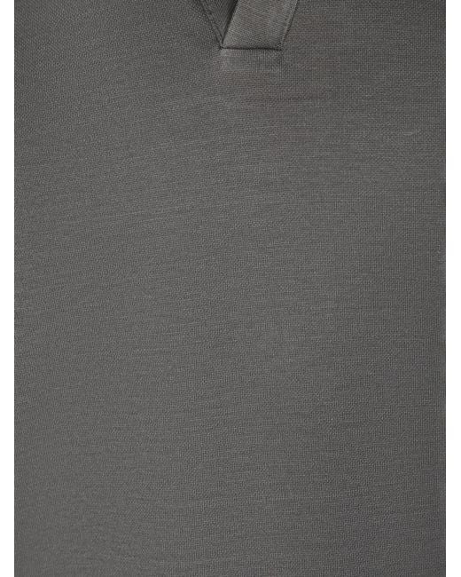Herno Gray Open Collar Polo Shirt for men