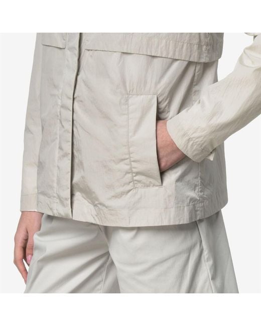 K-Way White Sophile Logo Patch Jacket