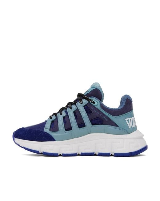 Versace Blue Trigreca Leather Sneakers for men