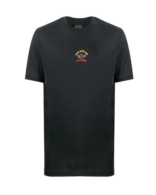 Paul & Shark Black Graphic Printed T-Shirt for men