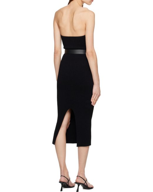 Khaite Black Rumer Knitted Midi Dress