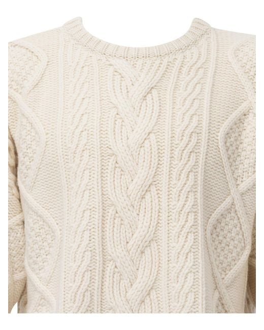 Céline White Oversized Crew Neck Sweater for men